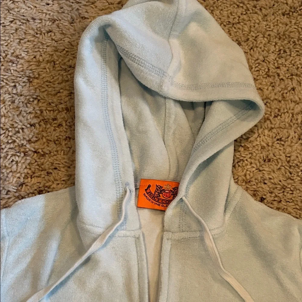 Juicy Couture Light Blue Terry Cloth Set with Lace Trim, Size S - Picture 4 of 9